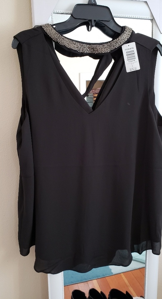 Torrid Black Goddess Tank with Jeweled Neck - SAME DAY SHIP - ORDER BY 4PM PST